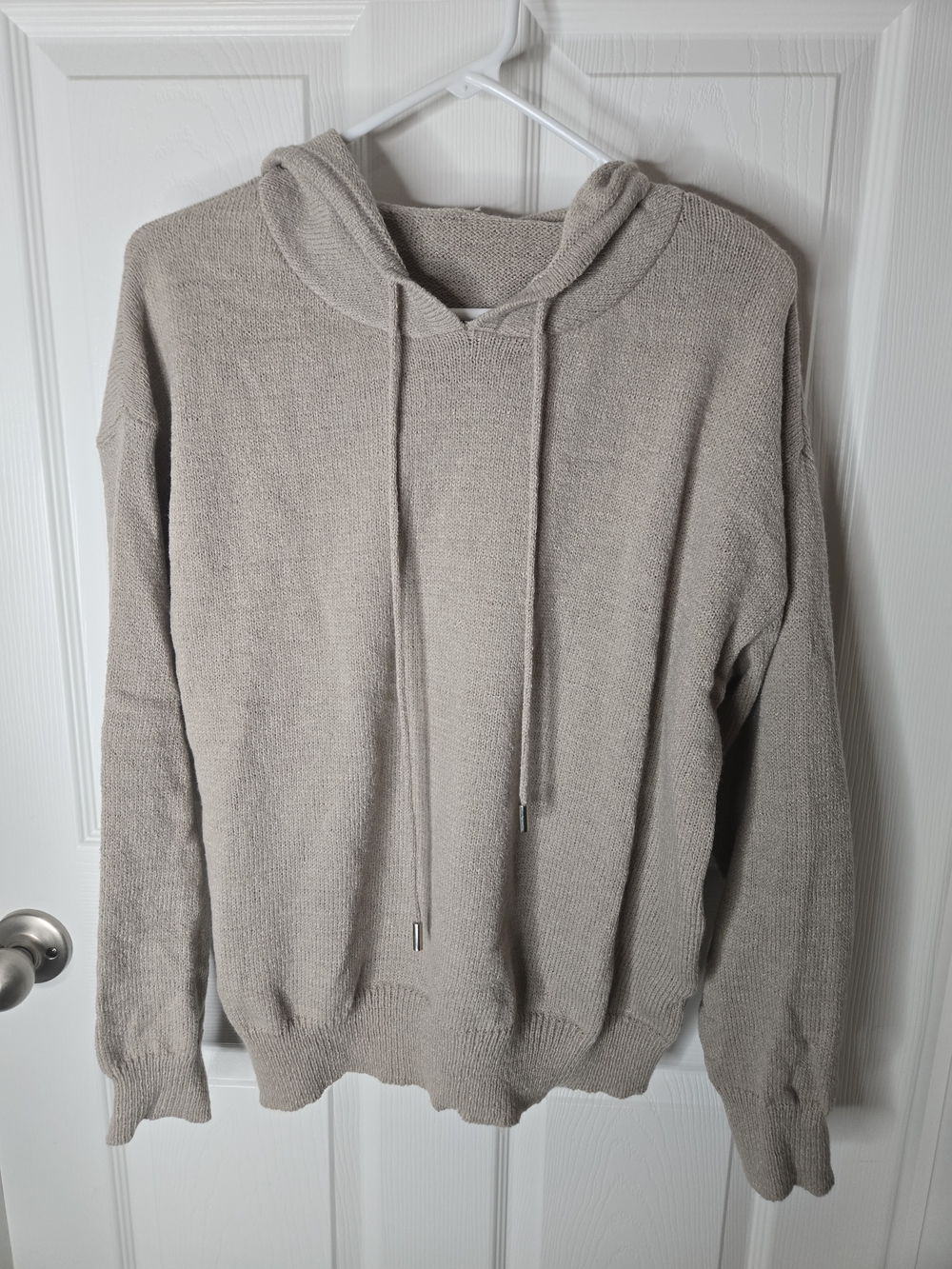 Women's Lightweight Hooded Knit Sweater - Beige/Brown